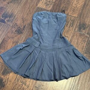 Motel Rocks Strapless Dress in Charcoal